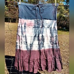 Metrowear Women's Cute Tiered Fringe Maxi Length Skirt